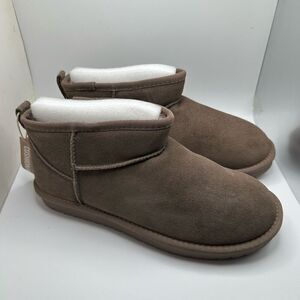 CUSHIONAIRE Women's pull on boot 11 WIDE TAUPE NWT